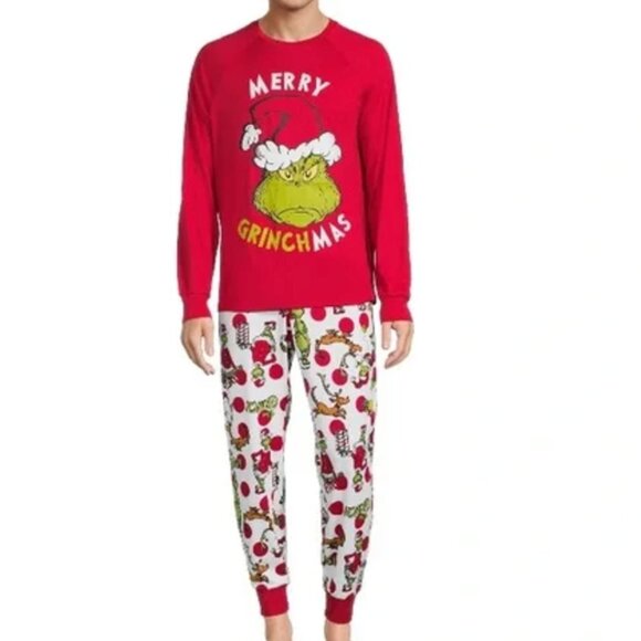 New The Grinch Men's 2X Christmas Pajamas 2-Piece Set - Picture 1 of 5
